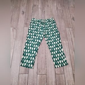 Hanna Andersson adult unisex 100% cotton green white pine tree pajama pants XL